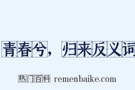 青春兮，归来反义词是什么意思的图片